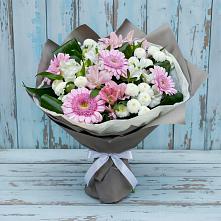 Букет цветов из:  Герберы, Альстромерии и Хризантемы в Верхнем Тагиле