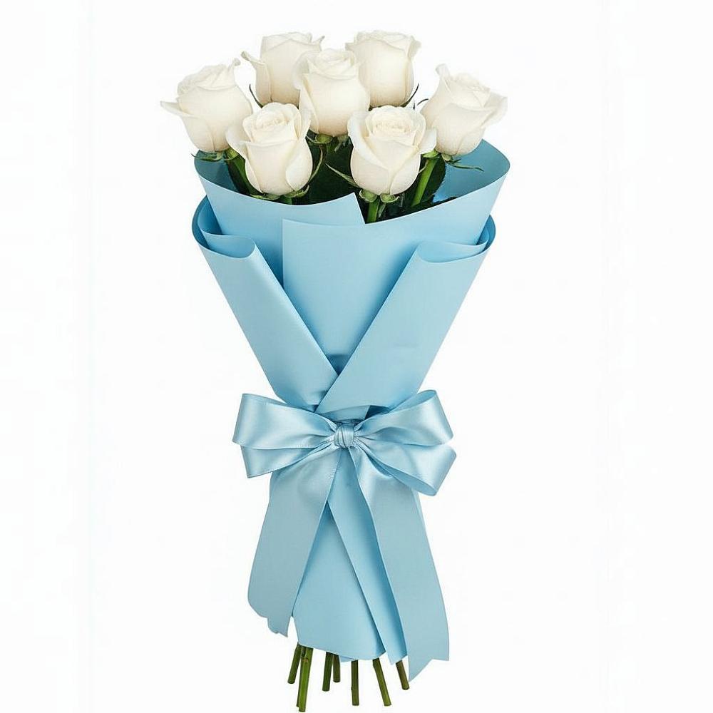 Букет 7 белых роз Проуд в Верхнем Тагиле