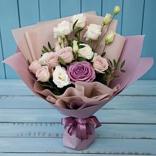 Букет цветов из:  Розы и Лизиантусы в Верхнем Тагиле