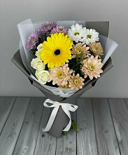 Букет цветов из:  Розы, Герберы и Хризантемы в Верхнем Тагиле