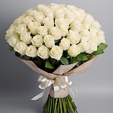 Букет 101 беля роза Белоснежка в Верхнем Тагиле