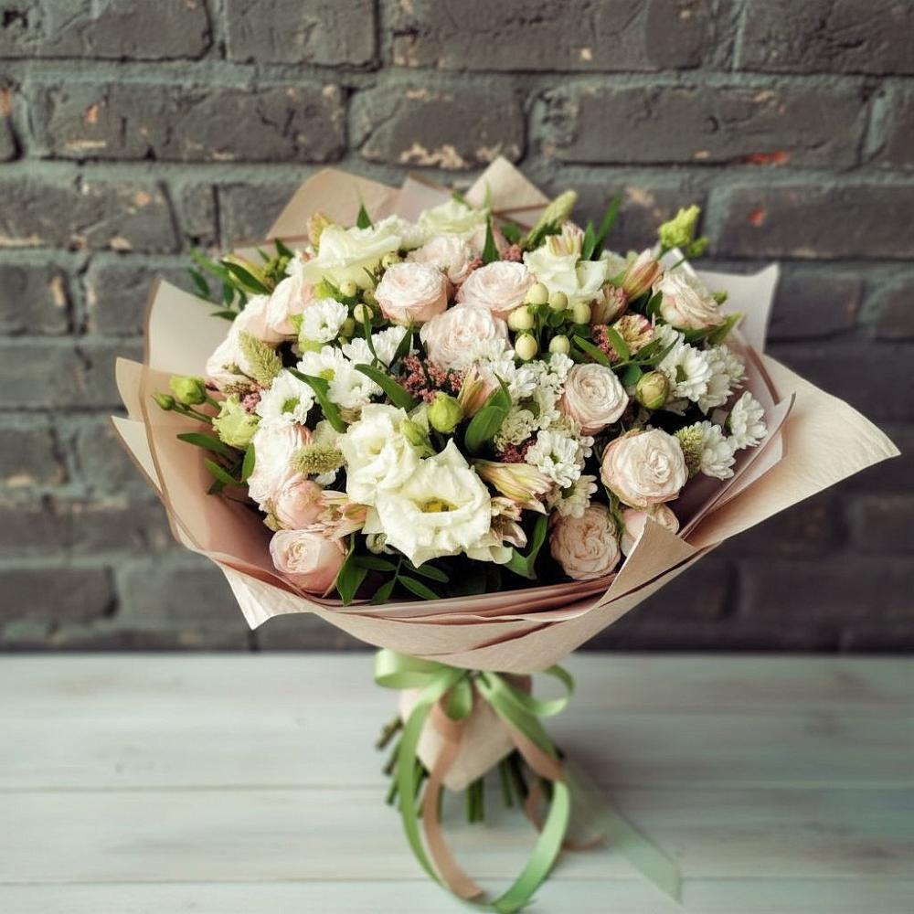 Букет цветов из: Альстромерии, Розы и Хризантемы в Верхнем Тагиле