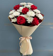 Букет цветов из:  Розы и Хризантемы в Верхнем Тагиле