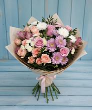 Букет цветов из:  Хризантемы, Розы и Альстромерии #REPLACE_PRED# Верхнем Тагиле