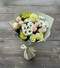 Букет цветов из:  Альстромерии, Розы и Хризантемы в Верхнем Тагиле
