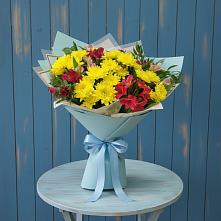 Букет цветов из:  Альстромерии и Хризантемы #REPLACE_PRED# Верхнем Тагиле